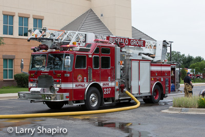 Buffalo Grove firefighters extinguished a fire in the saua at 